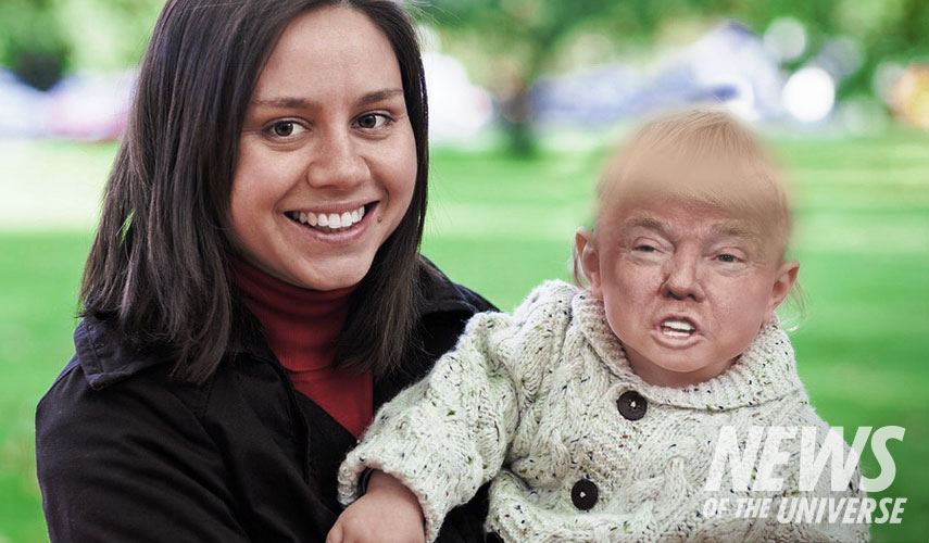 Son bébé a la tête de Trump